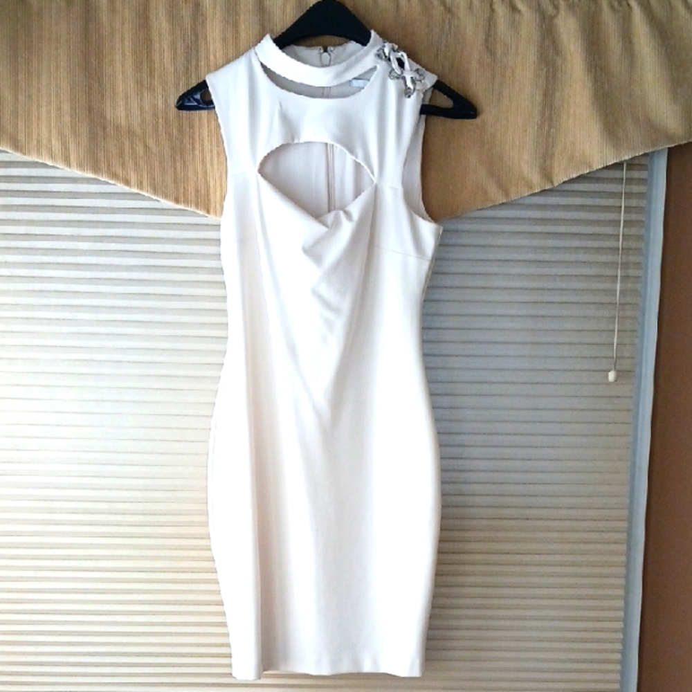 Winter White Sleeveless Bodycon Dress